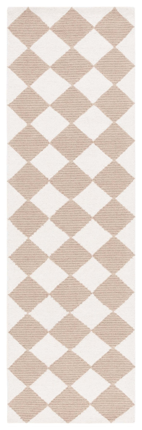 Safavieh Msr Hand-tufted Geometric Rug - Soft Wool Blend, Elegant Design For Hallways And Living Spaces Natural ,Beige 85% Wool And 15% Cotton With Latex Msr3362b-210