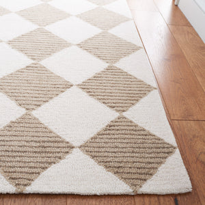 Safavieh Msr Hand Tufted Geometric Wool Cotton Area Rug - Elegant Design For Timeless Home Decor Style Natural ,Beige 85% Wool And 15% Cotton With Latex Msr3362b-2