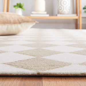 Safavieh Msr Hand Tufted Geometric Wool Cotton Area Rug - Elegant Design For Timeless Home Decor Style Natural ,Beige 85% Wool And 15% Cotton With Latex Msr3362b-2