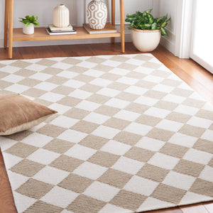 Safavieh Msr Hand Tufted Geometric Wool Cotton Area Rug - Elegant Design For Timeless Home Decor Style Natural ,Beige 85% Wool And 15% Cotton With Latex Msr3362b-2