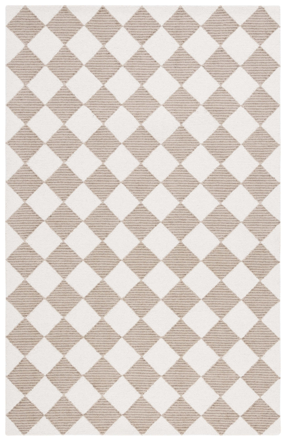 Safavieh Msr Hand Tufted Geometric Wool Cotton Area Rug - Elegant Design For Timeless Home Decor Style Natural ,Beige 85% Wool And 15% Cotton With Latex Msr3362b-2