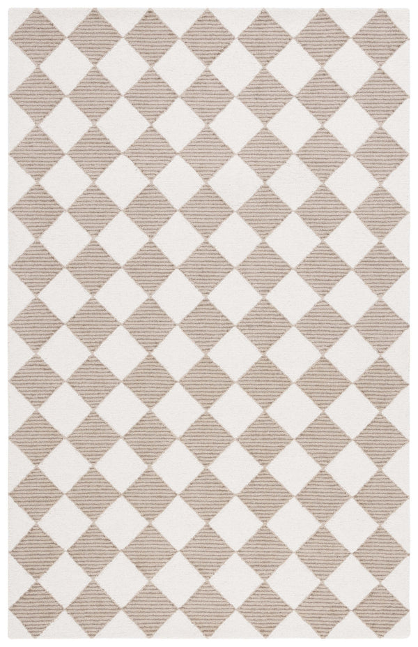 Safavieh Msr Hand Tufted Geometric Wool Cotton Area Rug - Elegant Design For Timeless Home Decor Style Natural ,Beige 85% Wool And 15% Cotton With Latex Msr3362b-2