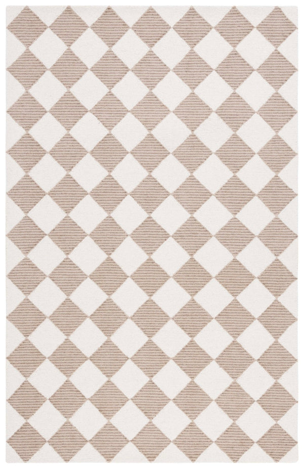 Safavieh Msr Hand-tufted Geometric Rug - Soft Wool Blend, Elegant Design For Hallways And Living Spaces Natural ,Beige 85% Wool And 15% Cotton With Latex Msr3362b-210