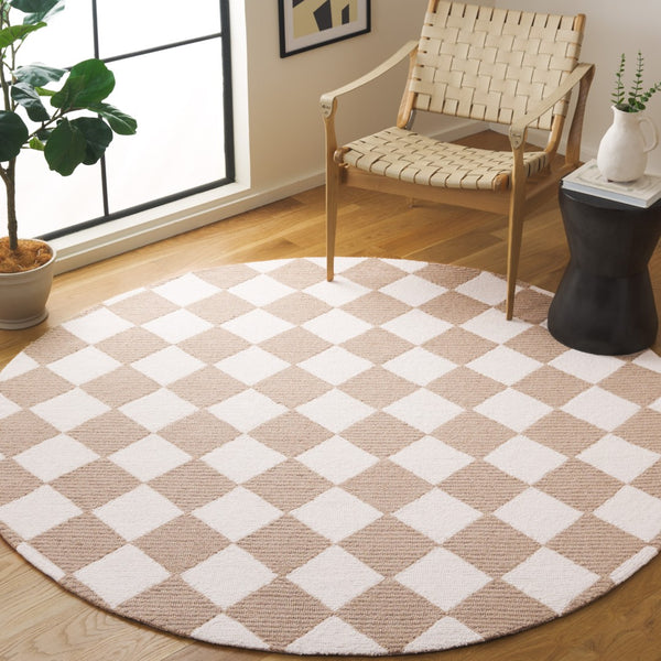 Safavieh Msr Hand-tufted Geometric Rug - Soft Wool Blend, Elegant Design For Hallways And Living Spaces Natural ,Beige 85% Wool And 15% Cotton With Latex Msr3362b-210