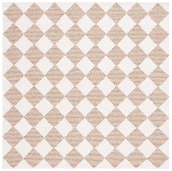 Safavieh Msr Hand Tufted Geometric Wool Cotton Area Rug - Elegant Design For Timeless Home Decor Style Natural ,Beige 85% Wool And 15% Cotton With Latex Msr3362b-2