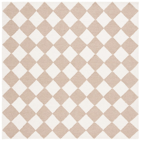 Safavieh Msr Hand-tufted Geometric Rug - Soft Wool Blend, Elegant Design For Hallways And Living Spaces Natural ,Beige 85% Wool And 15% Cotton With Latex Msr3362b-210