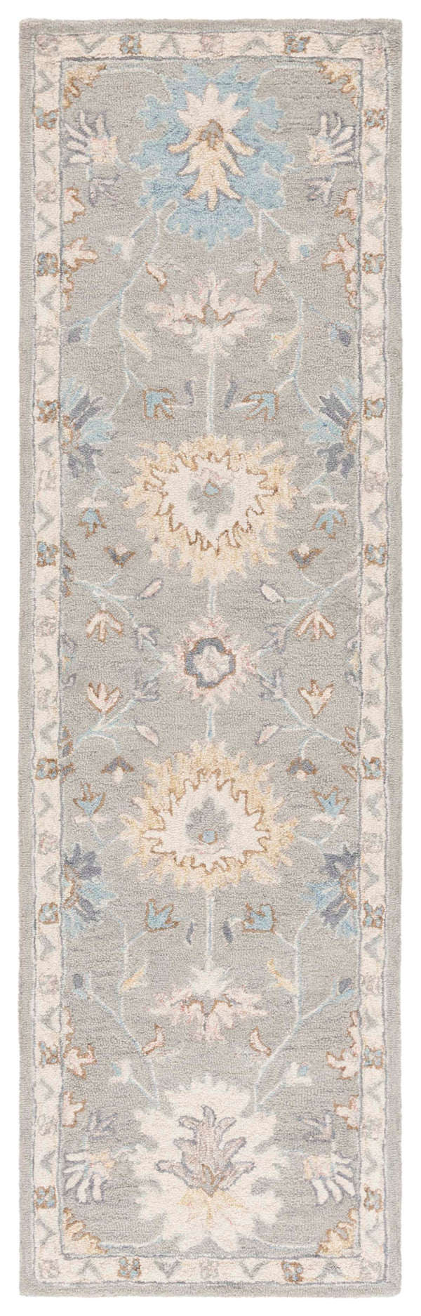 Safavieh Martha Handcrafted Area Rug - Elegant Floral And Geometric Design For Timeless Home Décor Upgrade Grey ,Ivory 80% Wool 20% Cotton Msr3367f-6r