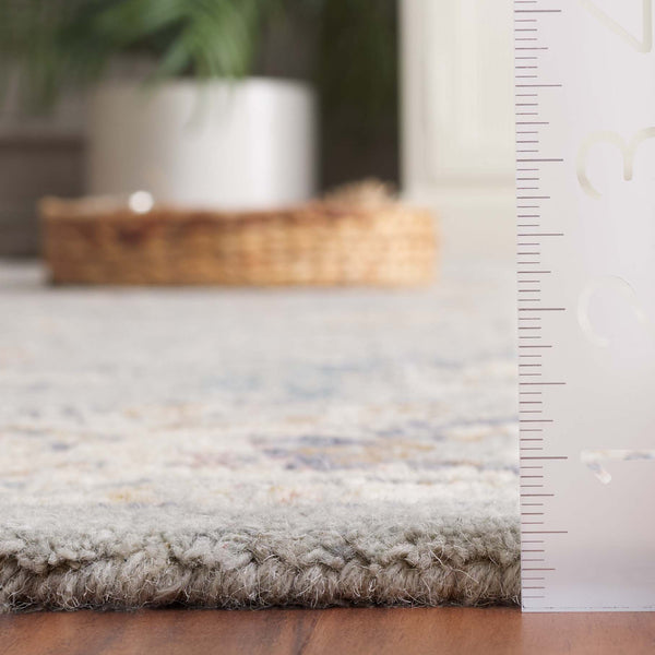 Safavieh Martha Handcrafted Area Rug - Elegant Floral And Geometric Design For Timeless Home Décor Upgrade Grey ,Ivory 80% Wool 20% Cotton Msr3367f-6r