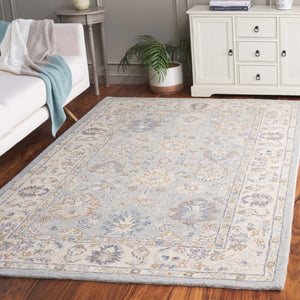 Safavieh Martha Handcrafted Area Rug - Elegant Floral And Geometric Design For Timeless Home Décor Upgrade Grey ,Ivory 80% Wool 20% Cotton Msr3367f-6r