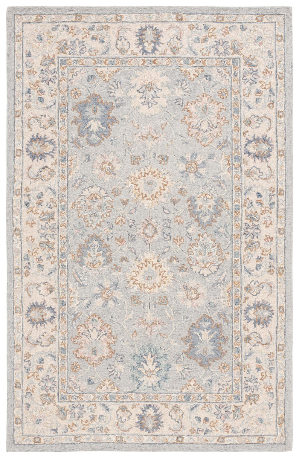 Safavieh Martha Handcrafted Area Rug - Elegant Floral And Geometric Design For Timeless Home Décor Upgrade Grey ,Ivory 80% Wool 20% Cotton Msr3367f-6r
