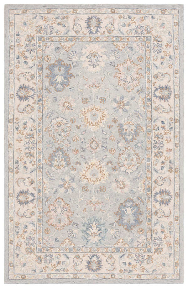 Safavieh Martha Handcrafted Area Rug - Elegant Floral And Geometric Design For Timeless Home Décor Upgrade Grey ,Ivory 80% Wool 20% Cotton Msr3367f-6r