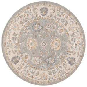 Safavieh Martha Handcrafted Area Rug - Elegant Floral And Geometric Design For Timeless Home Décor Upgrade Grey ,Ivory 80% Wool 20% Cotton Msr3367f-6r