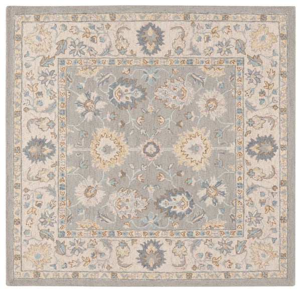 Safavieh Martha Handcrafted Area Rug - Elegant Floral And Geometric Design For Timeless Home Décor Upgrade Grey ,Ivory 80% Wool 20% Cotton Msr3367f-6r