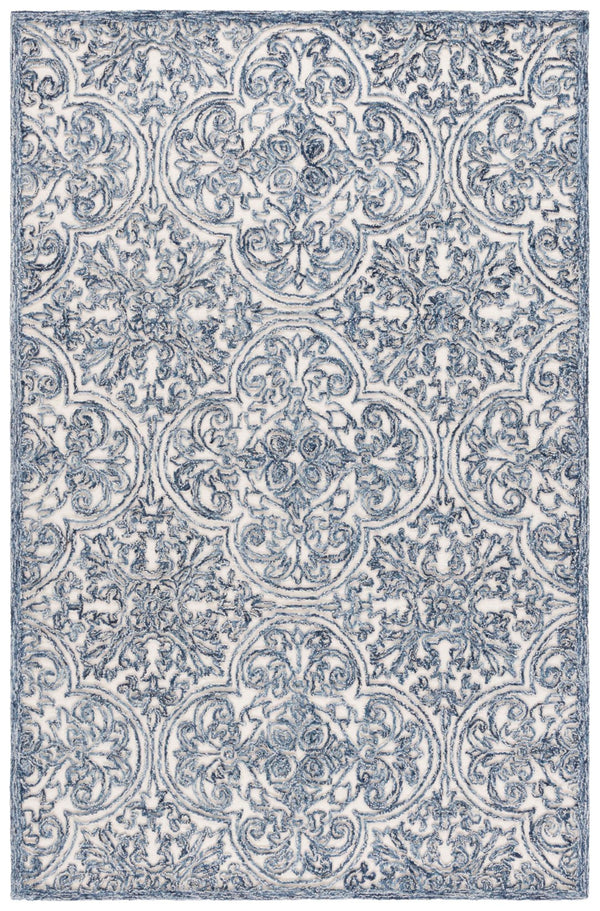 Safavieh Msr Hand Tufted Wool And Cotton Runner Rug - Elegant Floral Design For Timeless Home Décor Ivory ,Blue Wool And Cotton With Latex Msr3511m-6