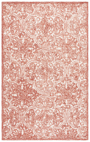 Safavieh Msr Hand Tufted Wool And Cotton Runner Rug - Elegant Floral Design For Timeless Home Décor Ivory ,Rust Wool And Cotton With Latex Msr3511p-4