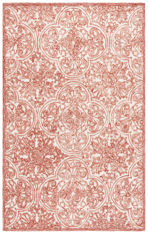 Safavieh Msr Hand Tufted Wool And Cotton Runner Rug - Elegant Floral Design For Timeless Home Décor Ivory ,Rust Wool And Cotton With Latex Msr3511p-4