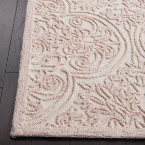 Safavieh Msr Hand Tufted Wool And Cotton Area Rug – Elegant Ivory And Pink Design For Timeless Home Style Ivory ,Pink Wool And Cotton With Latex Msr3511u-1115