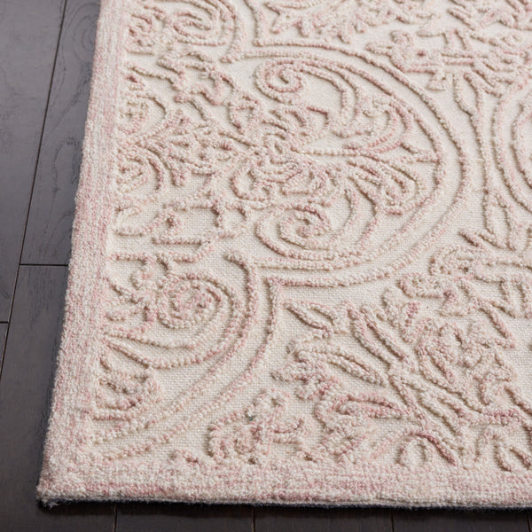 Safavieh Msr Hand Tufted Wool And Cotton Area Rug – Elegant Ivory And Pink Design For Timeless Home Style Ivory ,Pink Wool And Cotton With Latex Msr3511u-1115