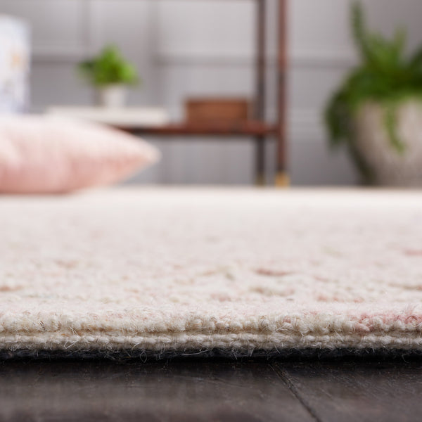 Safavieh Msr Hand Tufted Wool And Cotton Area Rug – Elegant Ivory And Pink Design For Timeless Home Style Ivory ,Pink Wool And Cotton With Latex Msr3511u-1115