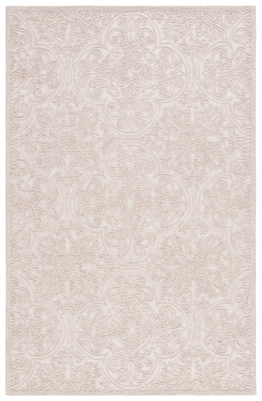 Safavieh Msr Hand Tufted Wool And Cotton Area Rug – Elegant Ivory And Pink Design For Timeless Home Style Ivory ,Pink Wool And Cotton With Latex Msr3511u-1115