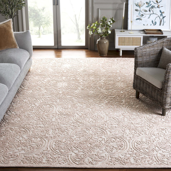 Safavieh Msr Hand Tufted Wool And Cotton Area Rug – Elegant Ivory And Pink Design For Timeless Home Style Ivory ,Pink Wool And Cotton With Latex Msr3511u-1115