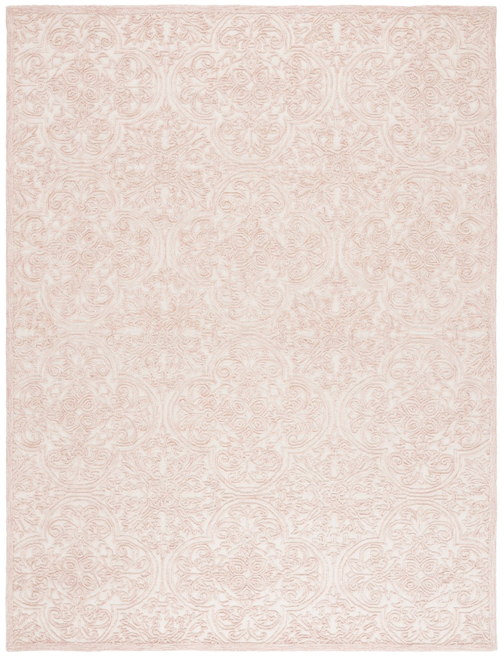 Safavieh Msr Hand Tufted Wool And Cotton Area Rug – Elegant Ivory And Pink Design For Timeless Home Style Ivory ,Pink Wool And Cotton With Latex Msr3511u-1115