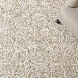 Safavieh Msr Hand-Tufted 8X10 Ivory Sage Area Rug — Wool-Cotton Low-Profile Baroque Motif For Living Rooms MSR3511W-8