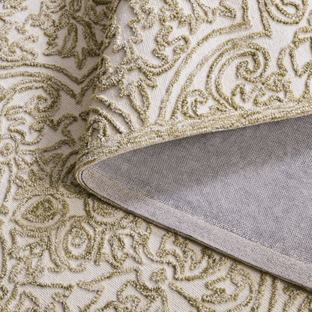 Safavieh Msr Hand-Tufted 8X10 Ivory Sage Area Rug — Wool-Cotton Low-Profile Baroque Motif For Living Rooms MSR3511W-8