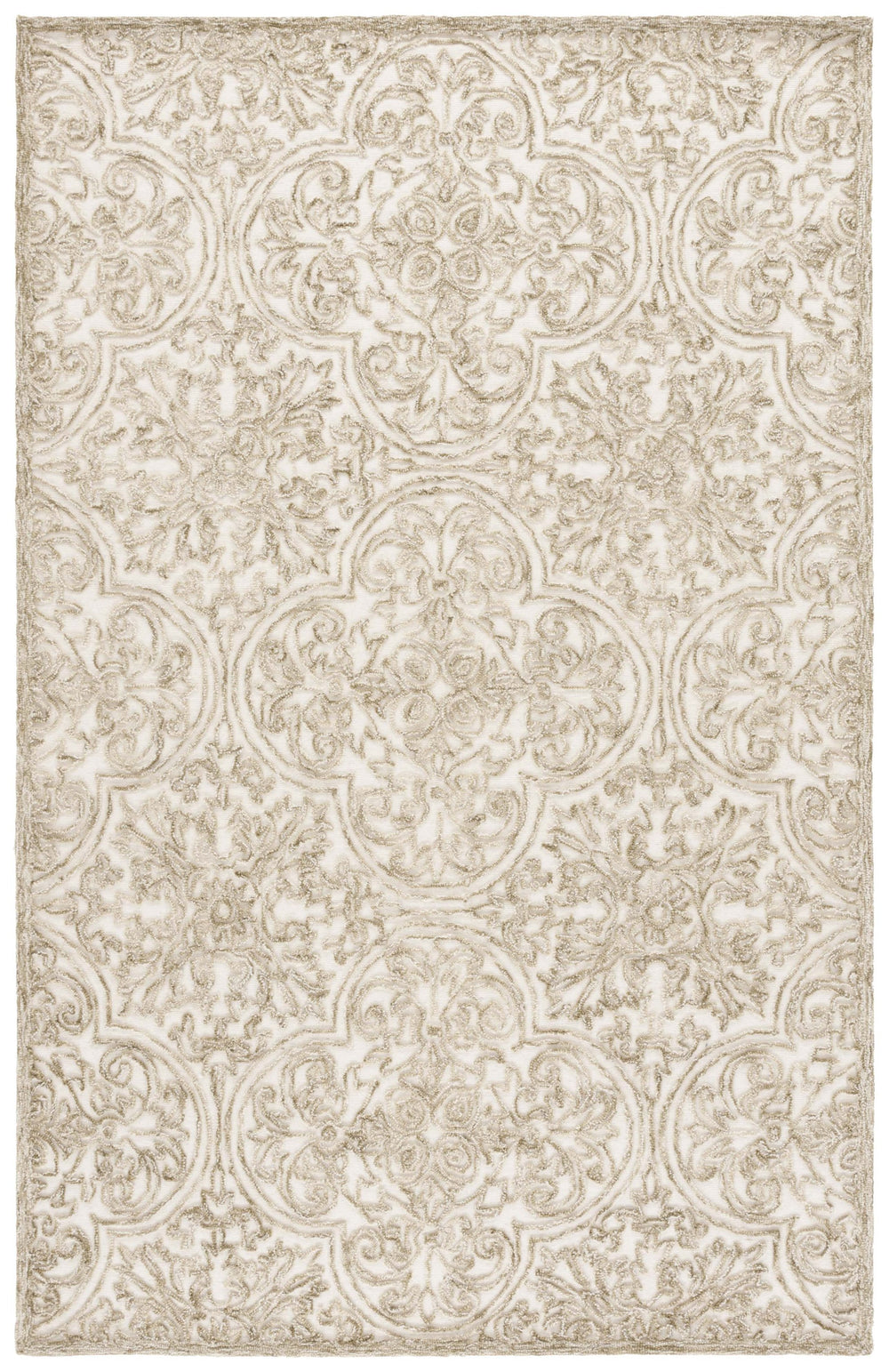 Safavieh Msr Hand-tufted Area Rug - Luxurious Wool And Cotton With Elegant Damask Design For Any Room Ivory ,Sage Wool And Cotton With Latex Msr3511w-5