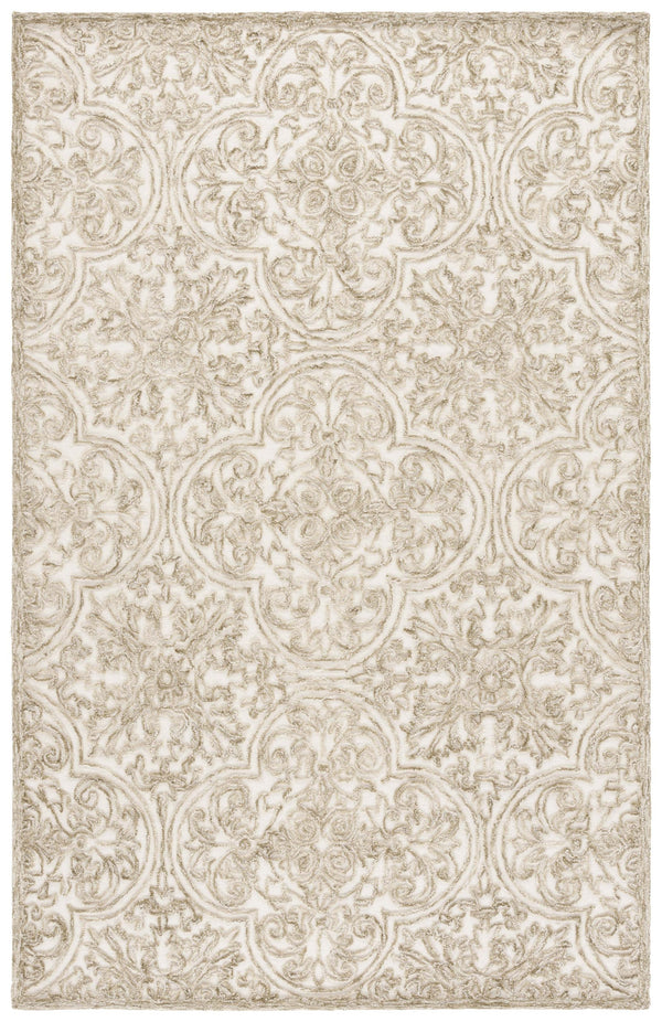 Safavieh Msr Hand-tufted Area Rug - Luxurious Wool And Cotton With Elegant Damask Design For Any Room Ivory ,Sage Wool And Cotton With Latex Msr3511w-5