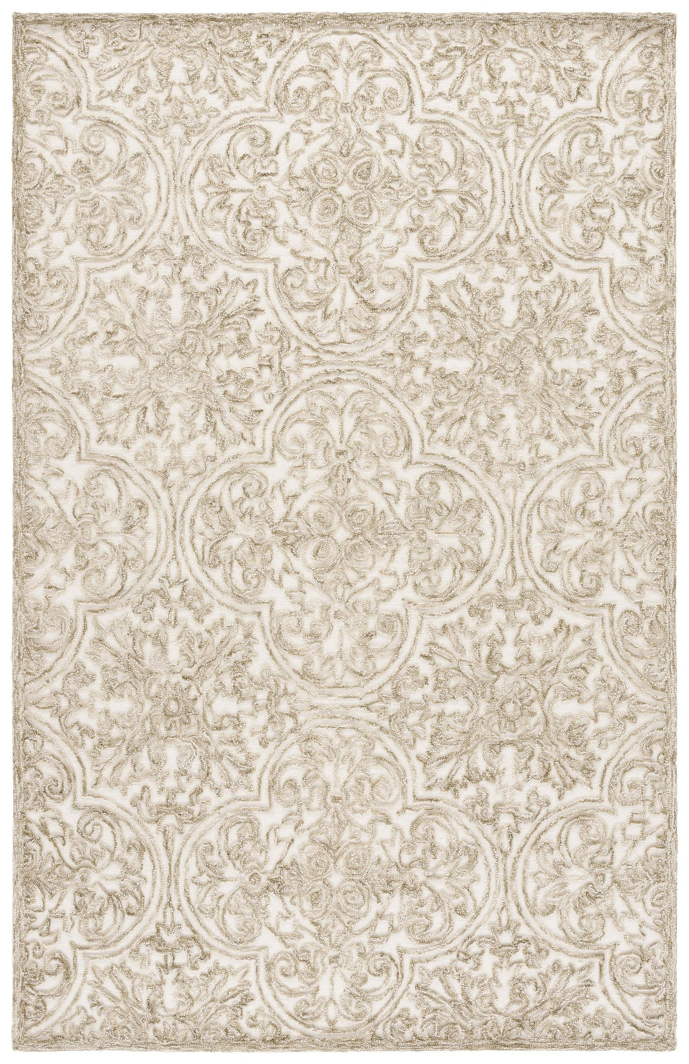 Safavieh Msr Hand-Tufted 8X10 Ivory Sage Area Rug — Wool-Cotton Low-Profile Baroque Motif For Living Rooms MSR3511W-8