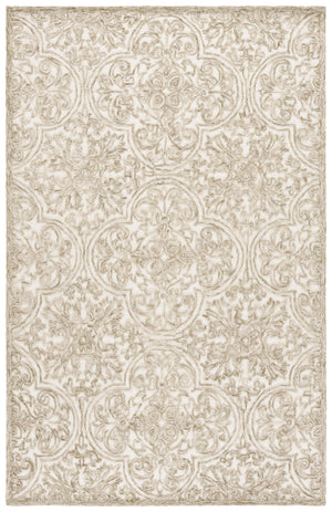 Safavieh Msr Hand-Tufted 8X10 Ivory Sage Area Rug — Wool-Cotton Low-Profile Baroque Motif For Living Rooms MSR3511W-8