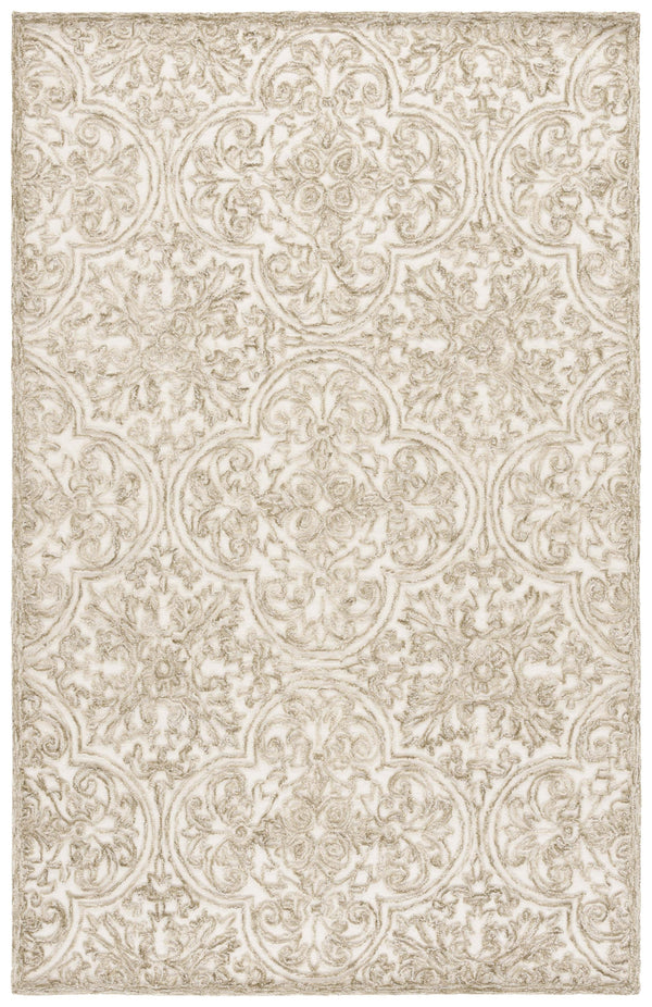 Safavieh Msr Hand-Tufted 8X10 Ivory Sage Area Rug — Wool-Cotton Low-Profile Baroque Motif For Living Rooms MSR3511W-8