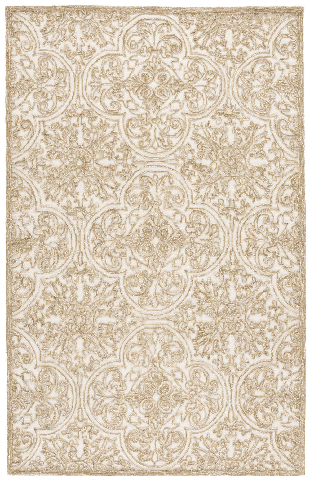 Safavieh Msr Hand-tufted Area Rug - Luxurious Wool And Cotton With Elegant Damask Design For Any Room Ivory ,Sage Wool And Cotton With Latex Msr3511w-5