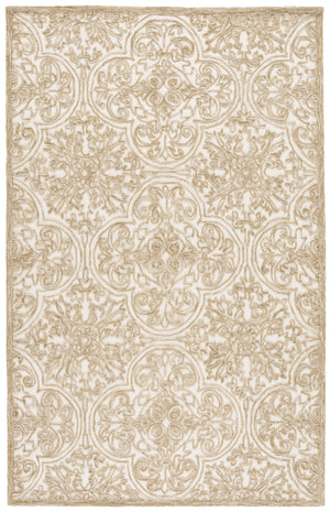 Safavieh Msr Hand-tufted Area Rug - Luxurious Wool And Cotton With Elegant Damask Design For Any Room Ivory ,Olive Wool And Cotton With Latex Msr3511x-5