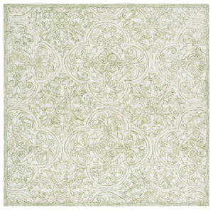Safavieh Msr Hand Tufted Wool And Cotton Area Rug – Elegant Ivory And Pink Design For Timeless Home Style Ivory ,Green Wool And Cotton With Latex Msr3511y-6sq