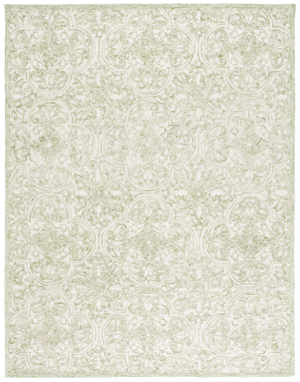 Safavieh Msr Hand Tufted Wool And Cotton Area Rug – Elegant Ivory And Pink Design For Timeless Home Style Ivory ,Green Wool And Cotton With Latex Msr3511y-6sq