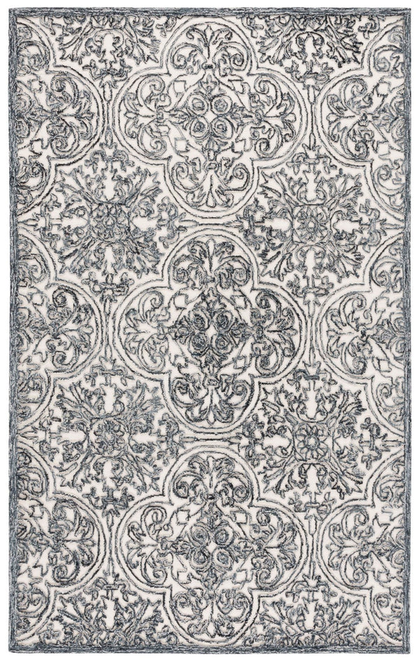 Safavieh Msr Hand Tufted Wool And Cotton Runner Rug - Elegant Floral Design For Timeless Home Décor Ivory ,Black Wool And Cotton With Latex Msr3511z-6
