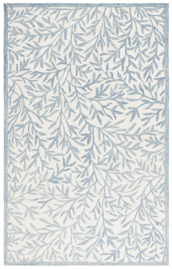 Safavieh Msr Hand-tufted Area Rug – Elegant Ivory And Beige Botanical Design For Timeless Home Decor Ivory ,Blue 80% Wool,20% Cotton Msr3527l-5