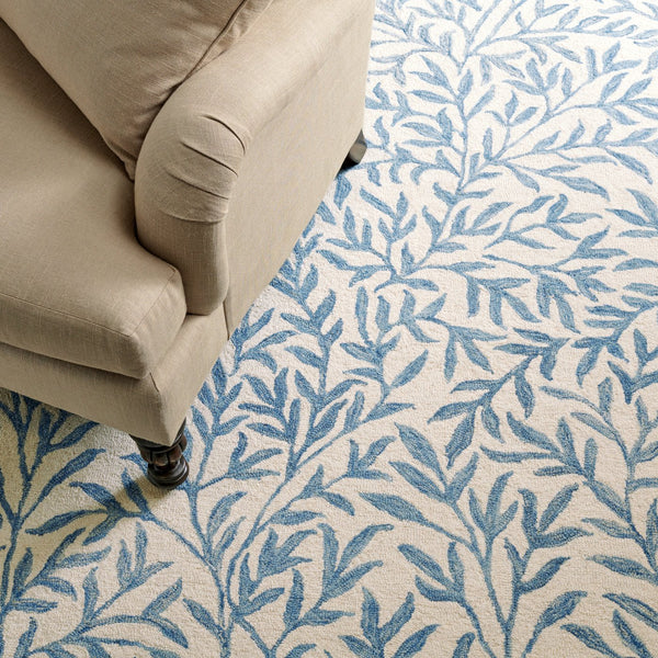 Safavieh Msr Hand-tufted 8' X 10' Ivory & Blue Area Rug - Elegant Floral Design For Timeless Home Decor Ivory ,Blue 80% Wool,20% Cotton Msr3527l-8