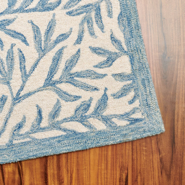 Safavieh Msr Hand-tufted 8' X 10' Ivory & Blue Area Rug - Elegant Floral Design For Timeless Home Decor Ivory ,Blue 80% Wool,20% Cotton Msr3527l-8