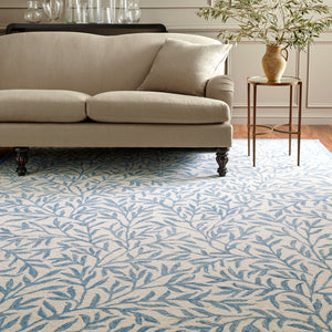 Safavieh Msr Hand-tufted 8' X 10' Ivory & Blue Area Rug - Elegant Floral Design For Timeless Home Decor Ivory ,Blue 80% Wool,20% Cotton Msr3527l-8