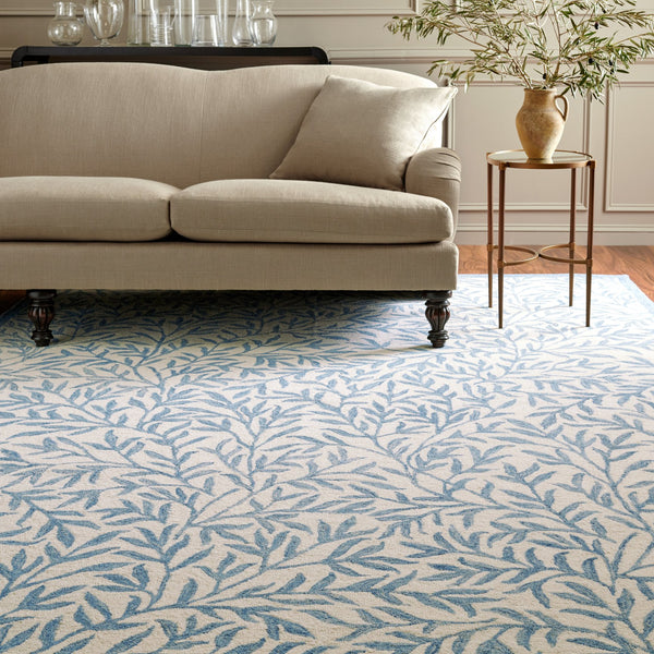 Safavieh Msr Hand-tufted 8' X 10' Ivory & Blue Area Rug - Elegant Floral Design For Timeless Home Decor Ivory ,Blue 80% Wool,20% Cotton Msr3527l-8
