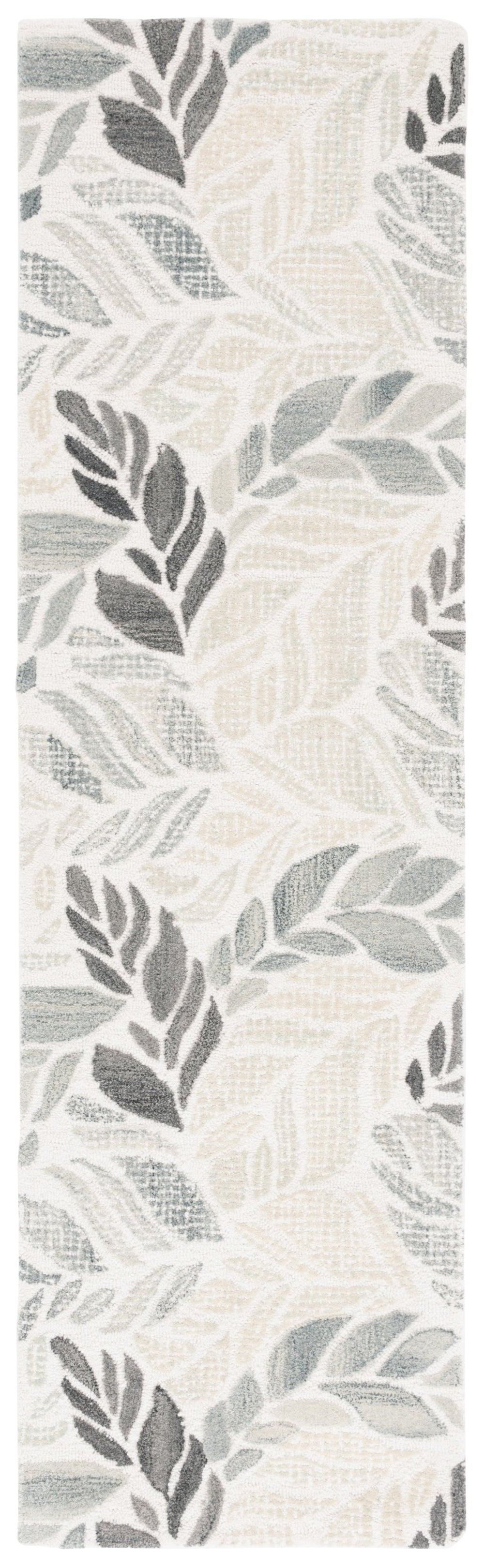Safavieh Msr Elegant Hand-tufted Area Rug With Leaf Pattern - Luxurious Wool And Cotton Blend For Home Décor Ivory ,Grey 85% Wool,15% Cotton Msr3530f-4