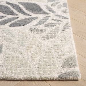 Safavieh Msr Elegant Hand-tufted Area Rug With Leaf Pattern - Luxurious Wool And Cotton Blend For Home Décor Ivory ,Grey 85% Wool,15% Cotton Msr3530f-4