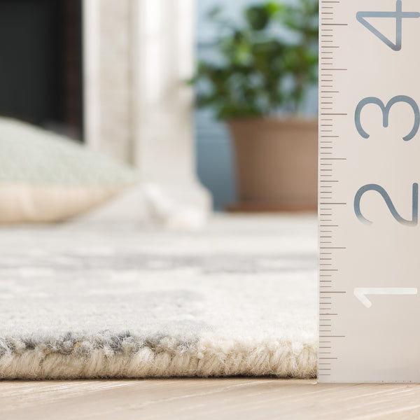 Safavieh Msr Elegant Hand-tufted Area Rug With Leaf Pattern - Luxurious Wool And Cotton Blend For Home Décor Ivory ,Grey 85% Wool,15% Cotton Msr3530f-4