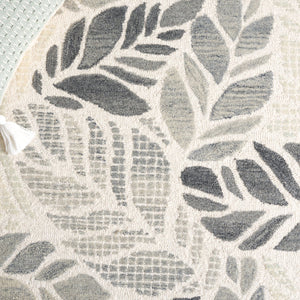 Safavieh Msr Elegant Hand-tufted Area Rug With Leaf Pattern - Luxurious Wool And Cotton Blend For Home Décor Ivory ,Grey 85% Wool,15% Cotton Msr3530f-4