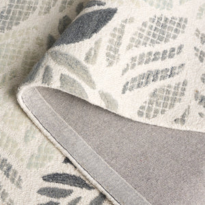 Safavieh Msr Elegant Hand-tufted Area Rug With Leaf Pattern - Luxurious Wool And Cotton Blend For Home Décor Ivory ,Grey 85% Wool,15% Cotton Msr3530f-4