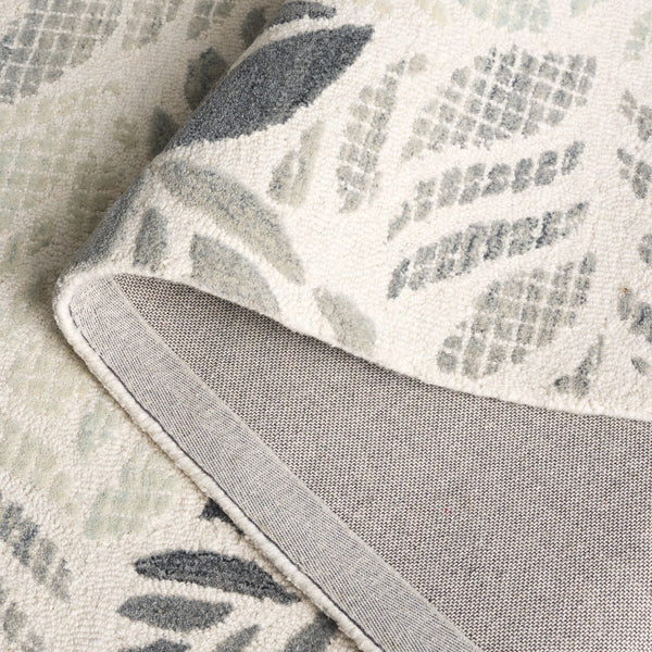 Safavieh Msr Elegant Hand-tufted Area Rug With Leaf Pattern - Luxurious Wool And Cotton Blend For Home Décor Ivory ,Grey 85% Wool,15% Cotton Msr3530f-4