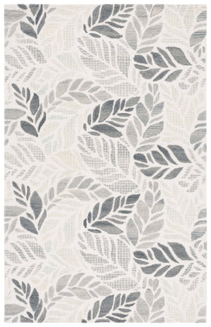 Safavieh Msr Elegant Hand-tufted Area Rug With Leaf Pattern - Luxurious Wool And Cotton Blend For Home Décor Ivory ,Grey 85% Wool,15% Cotton Msr3530f-4